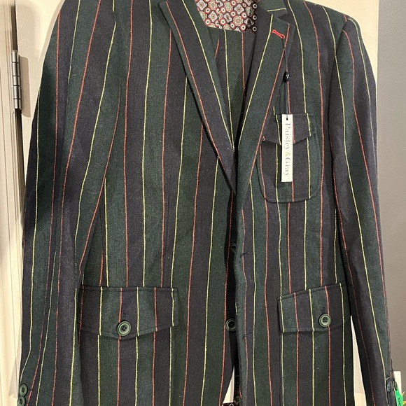 PAISLEY & GRAY 2 piece suit Ivy League Striped Wool Suit Slim fit NEW with tags - Picture 4 of 7